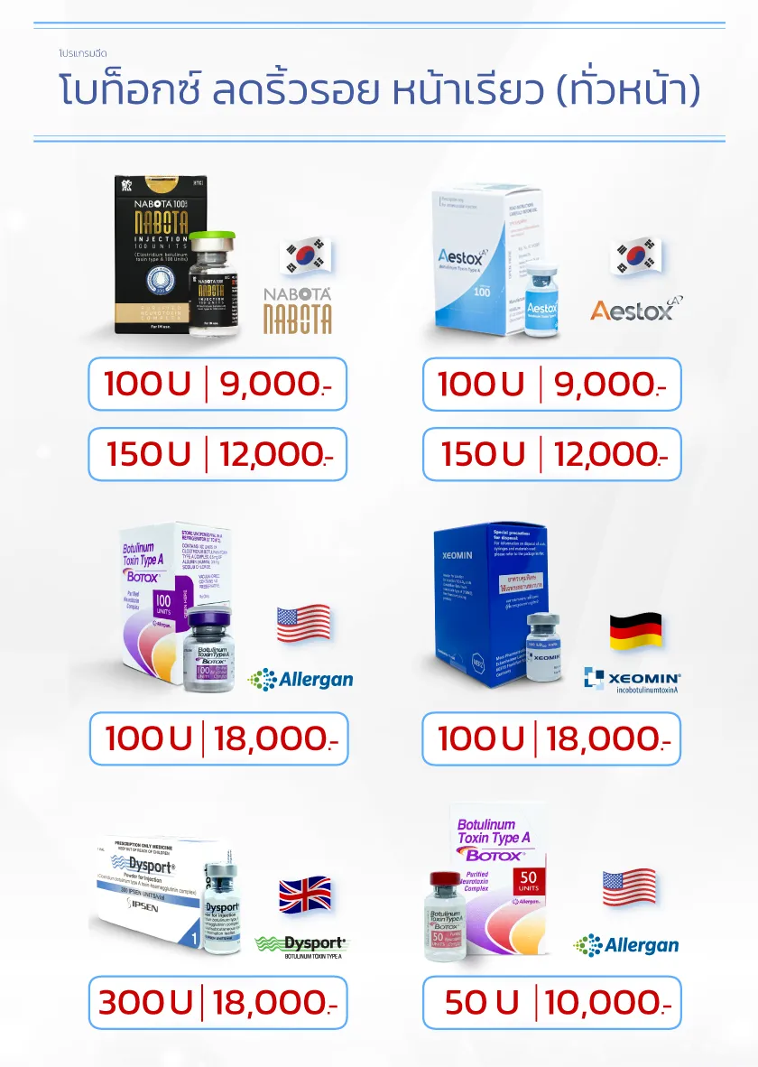 ฉีดโบลดริ้วรอย ราคา
