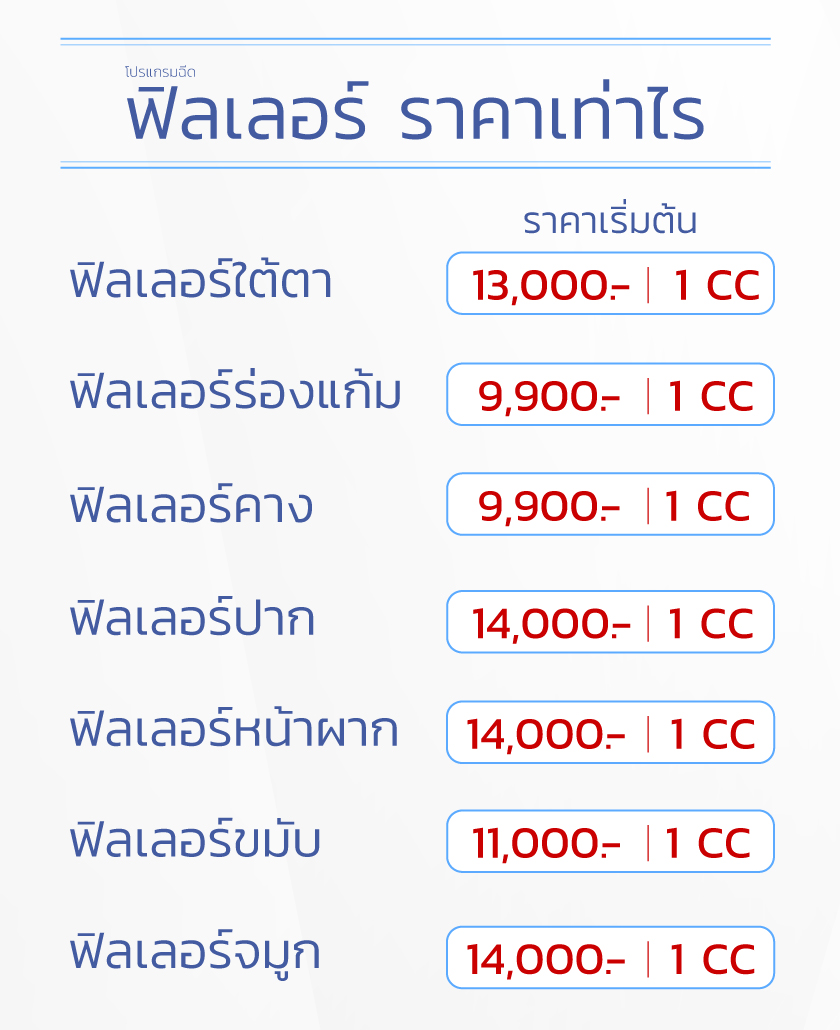ฉีดฟิลเลอร์ราคาเท่าไหร่