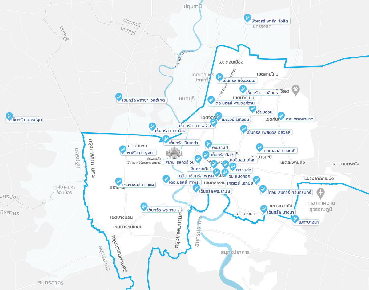 แผนที่ V Square Clinic 31 สาขา