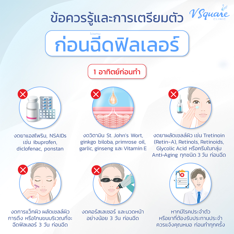 ข้อปฏิบัติตัวก่อนฉีดฟิลเลอร์ 1 อาทิตย์