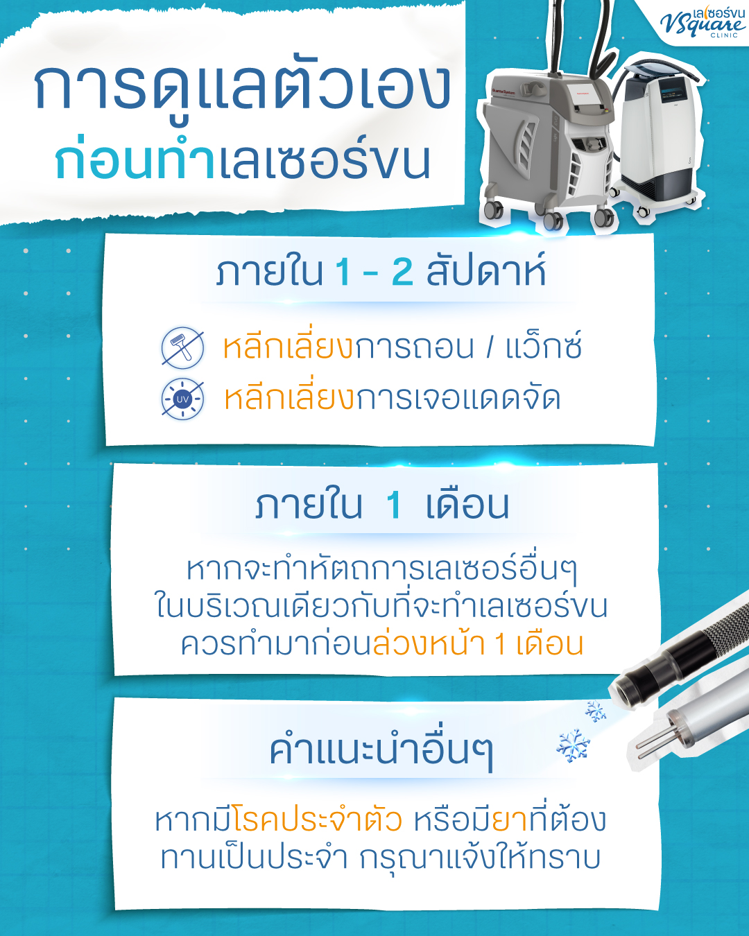 การเตรียมตัวก่อนทำเลเซอร์ขน