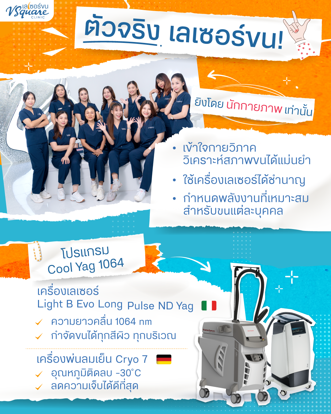 เลเซอร์ขนรักแร้ที่ V Square Clinic