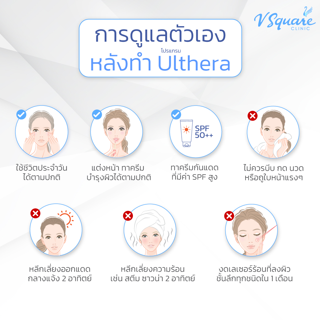 วิธีดูแลตัวเองหลังทำ Ulthera